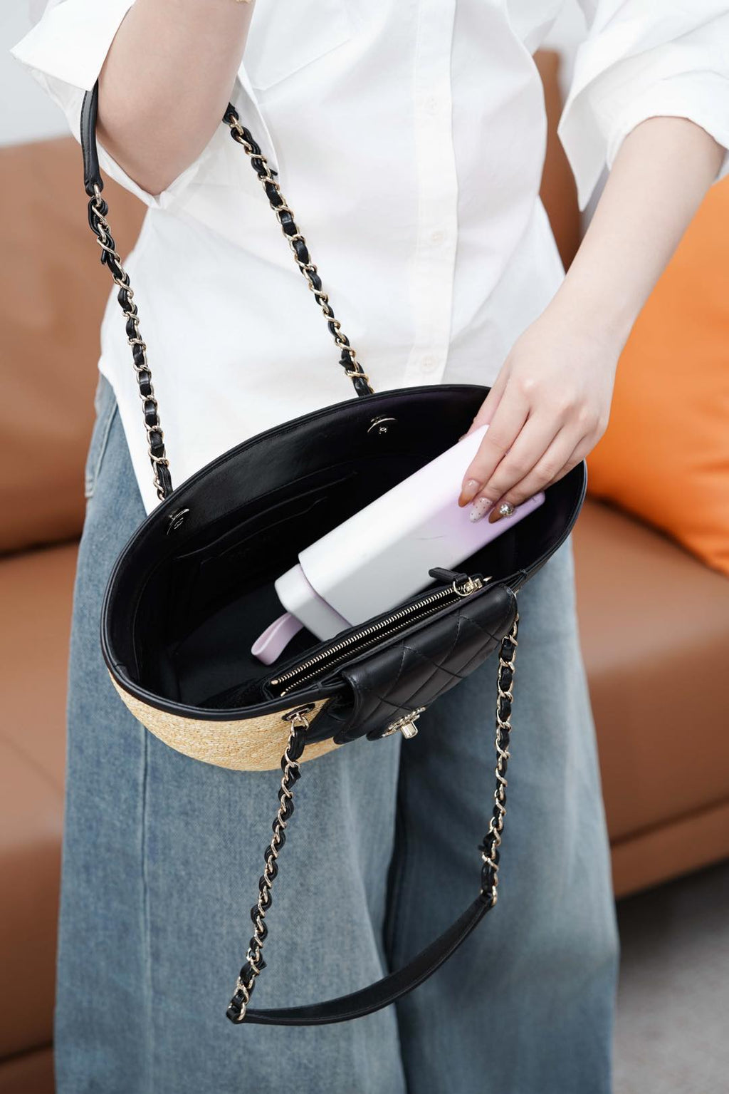 Chanel Deauville Tote Raffia & Leather